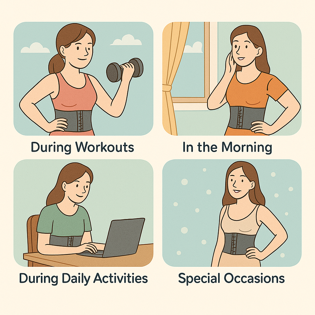 Illustration of Best Times to Wear a Waist Trainer