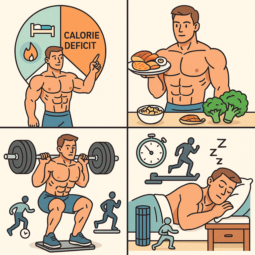 Bodybuilder fat loss without muscle loss infographic