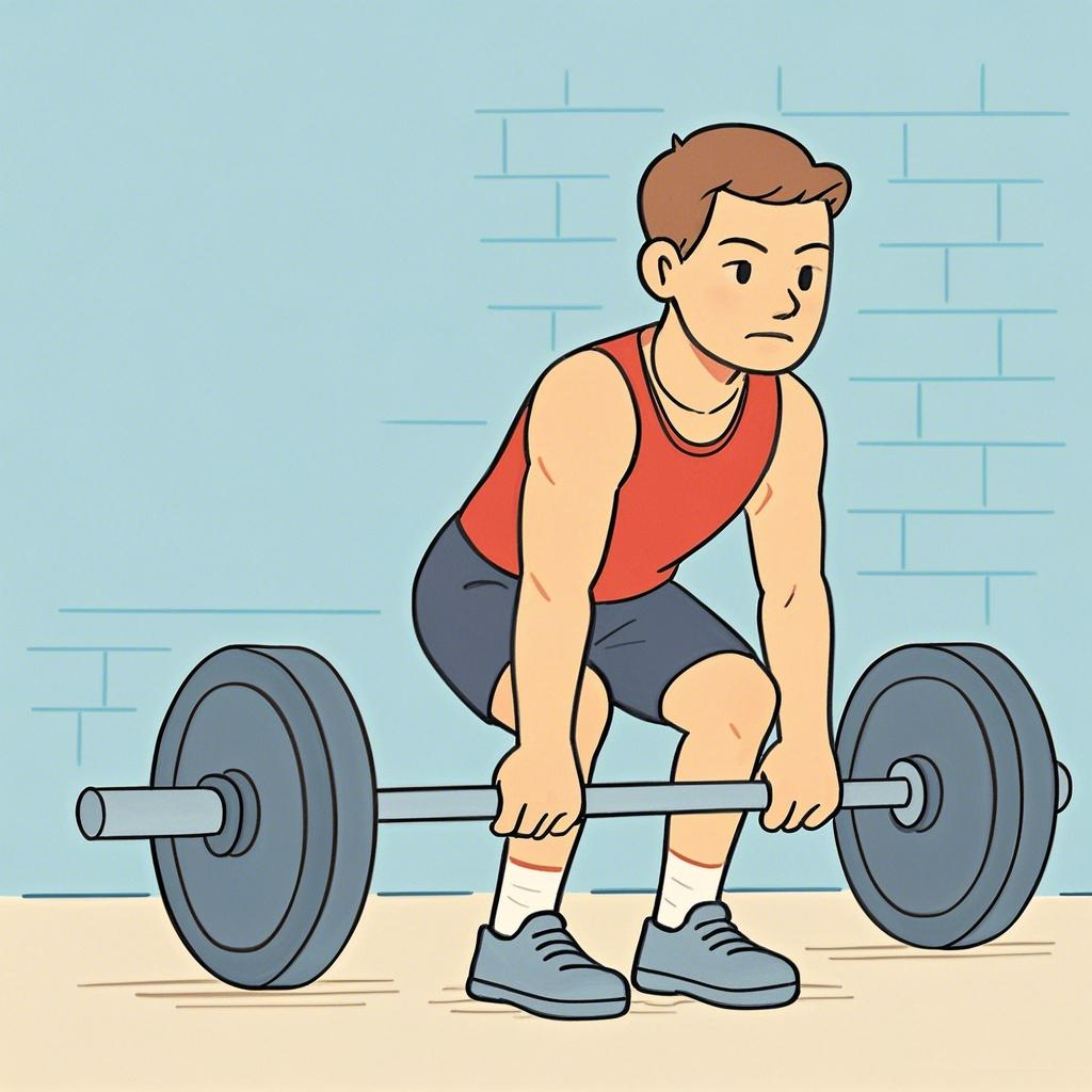 a lifter demonstrating hook grip deadlift