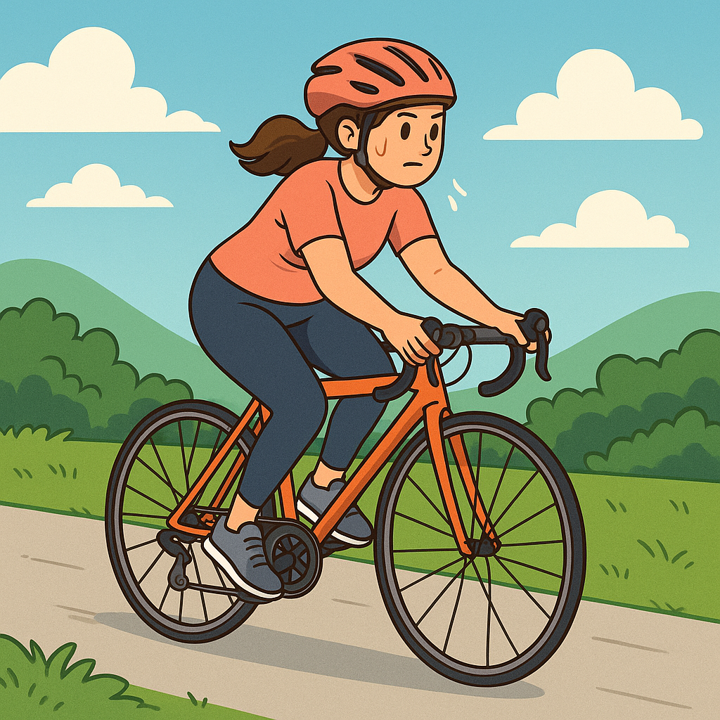 A Woman Cycling to Lose Fat