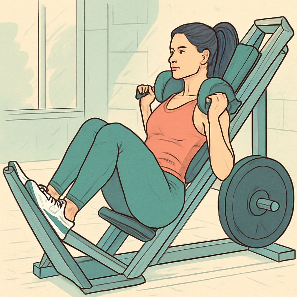 A Fit Woman Doing Hack Squats