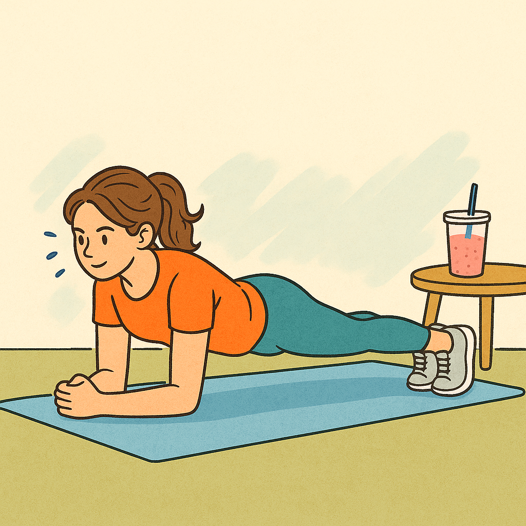A Woman Performing A Plank Exercise on A Yoga Mat