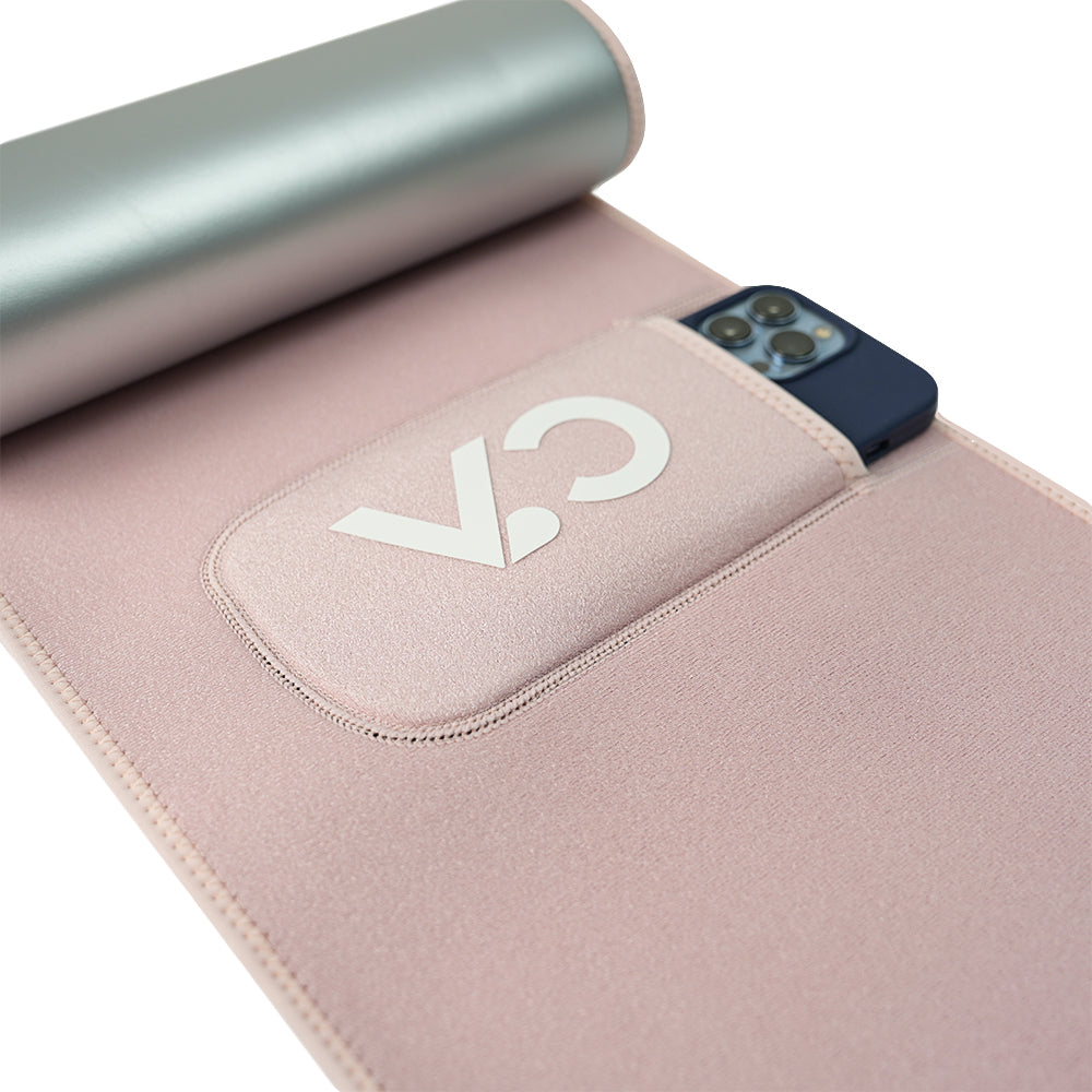 pink waist trimmer with phone